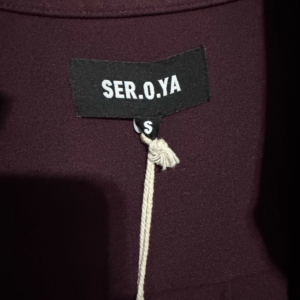 SER.O.YA Ali Heavy Crepe Shacket in Merlot - Picture 8 of 10